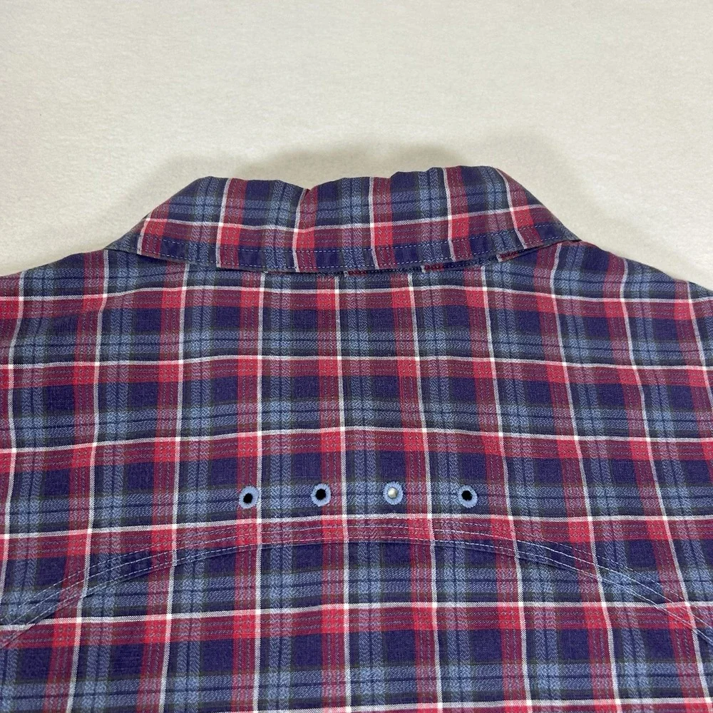 Polo Ralph Lauren Shirt Men XXL Plaid Naval Reserve‎ Vented Long Sleeve Shirt