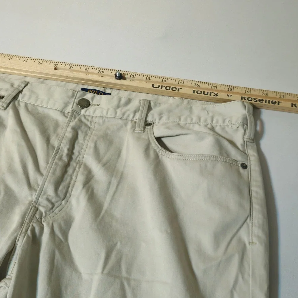 Polo Ralph Lauren Pants Mens 38x28 Beige Khaki Straight Leg‎ 5-Pocket Chinos