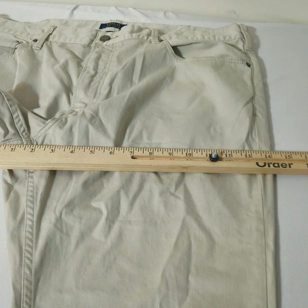Polo Ralph Lauren Pants Mens 38x28 Beige Khaki Straight Leg‎ 5-Pocket Chinos