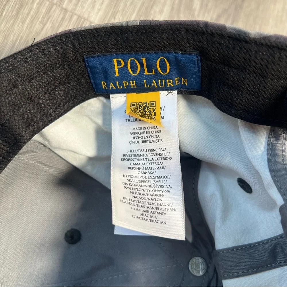 Polo Ralph Lauren Men's Grey Camo Pony Logo‎ Twill Baseball Hat Golf Adjustable