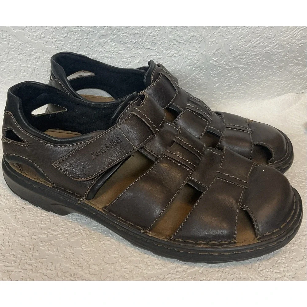 Josef Seibel Men's Fisherman Sandals Jeremy EU 47 US 13-13.5 Leather Brown
