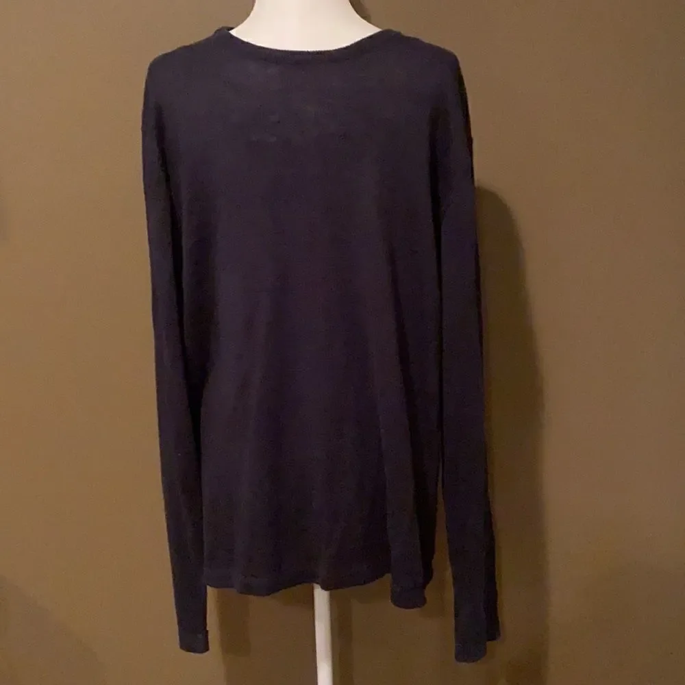 Banana Republic Navy 100% Linen LongSleeve Shirt Size XL