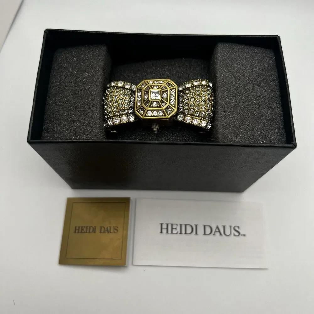 Heidi Daus Clear Swarovski Crystal‎ Bow Wristwatch - Needs Battery