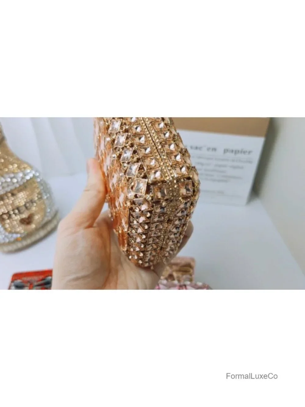 Crystal Rhinestone Perfume Bottle Clutch Purse Evening Handbag Mini Bridal Party