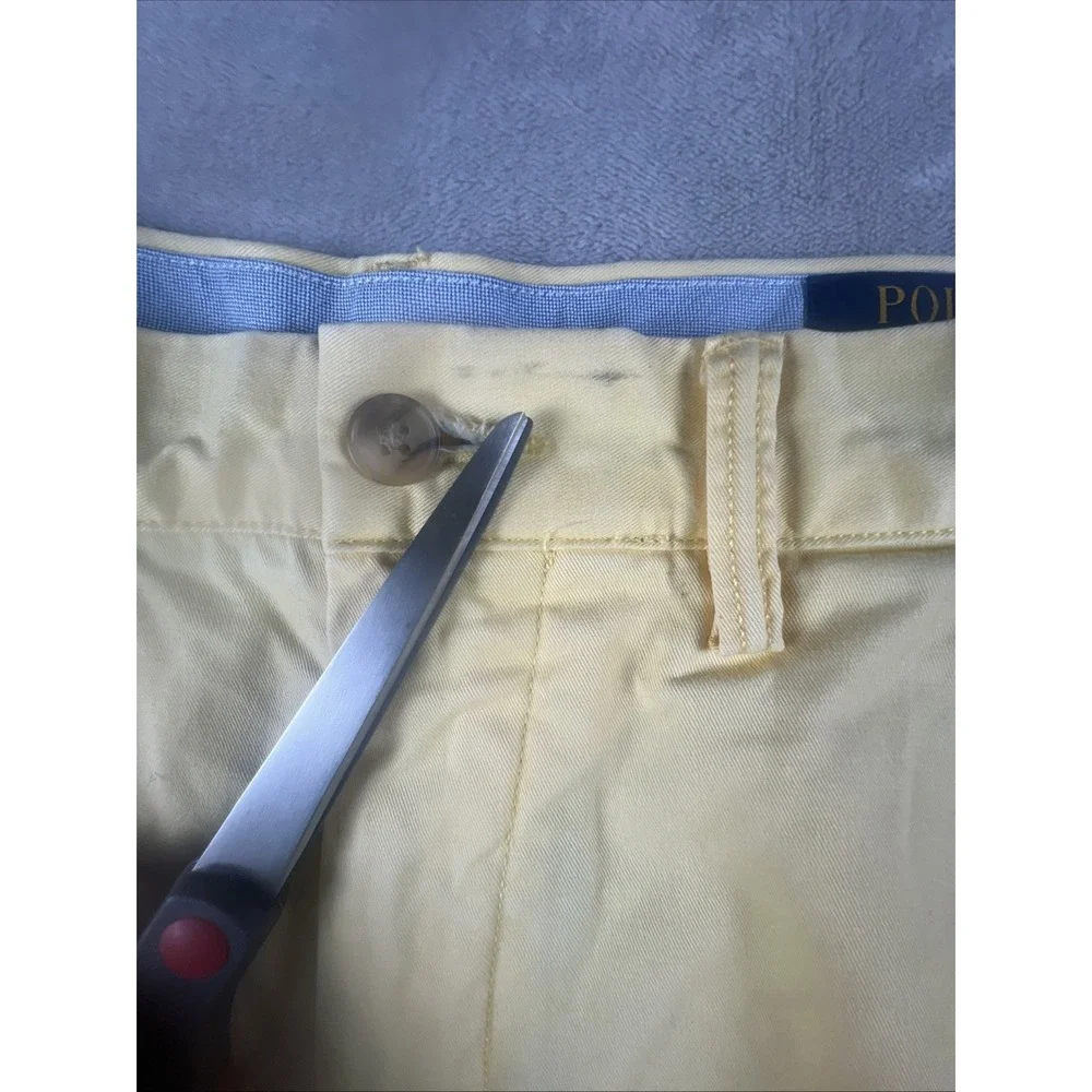 Polo Ralph Lauren Yellow Stretch Classic Fit Cotton Blend Mens Chino Size 33