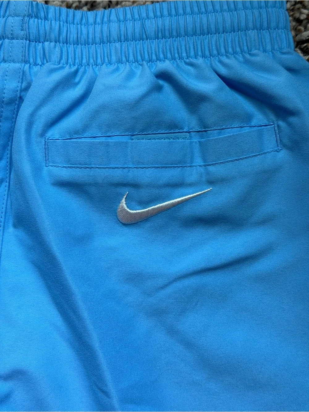 Nike Boys Light Blue Swim Trunks with Side Logo