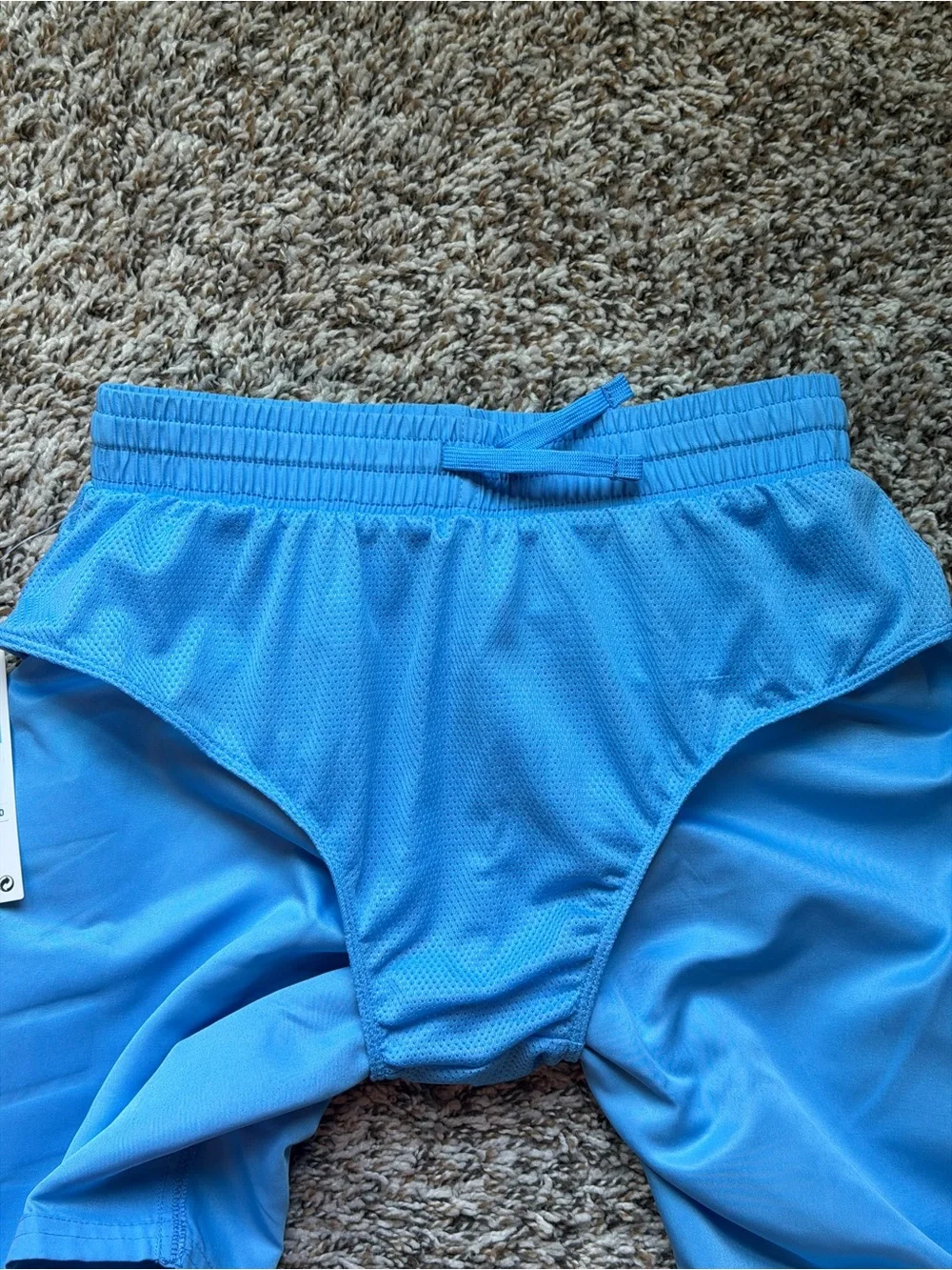 Nike Boys Light Blue Swim Trunks with Side Logo