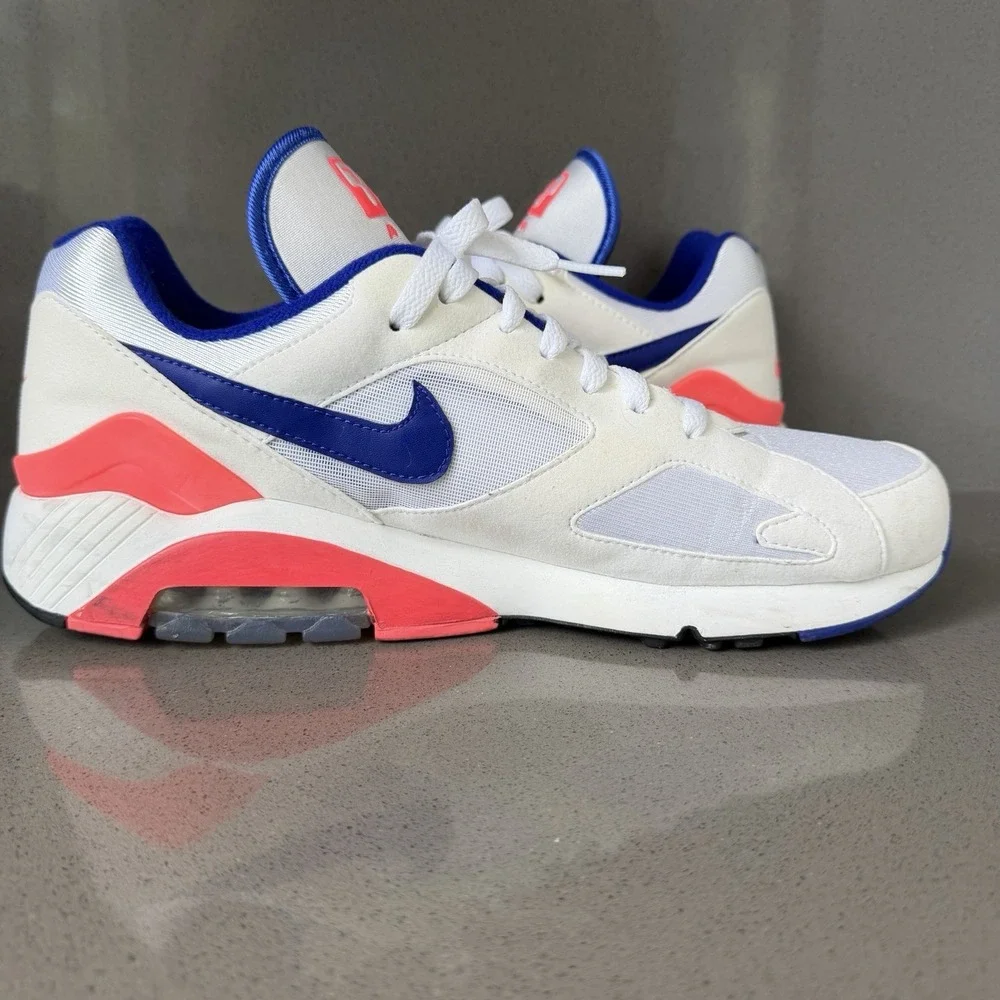 Nike Air Max 180 Ultramarine White Solar Red Men's Size 11 Sneakers 615287-100