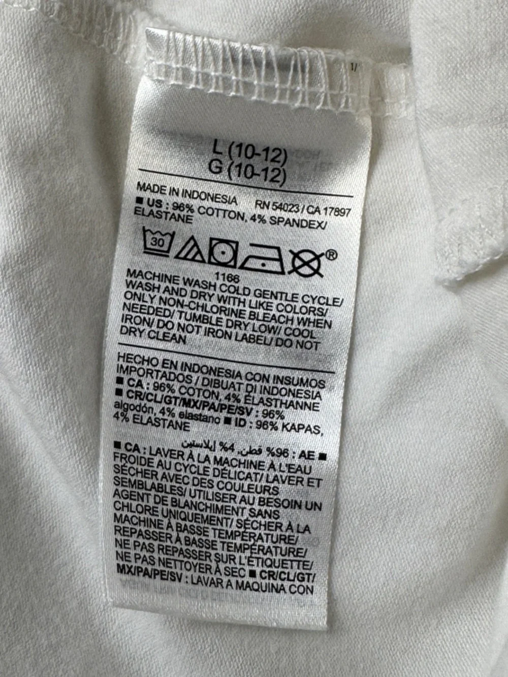Old Navy Kids Girls Built-In Tough‎ Leggings Size L 10 12 White Basics Layers
