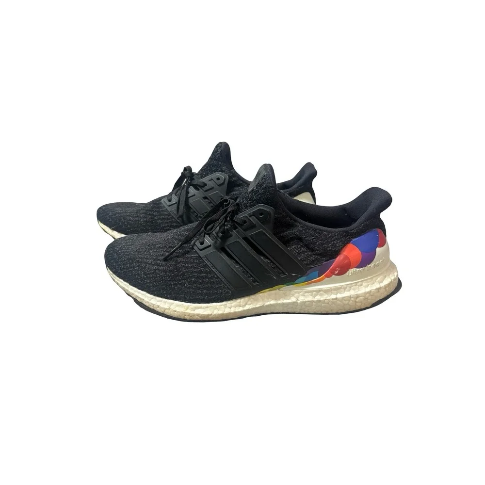 Adidas UltraBoost 3.0 Pride Black Rainbow Sneakers CP9632 Mens Size 10‎