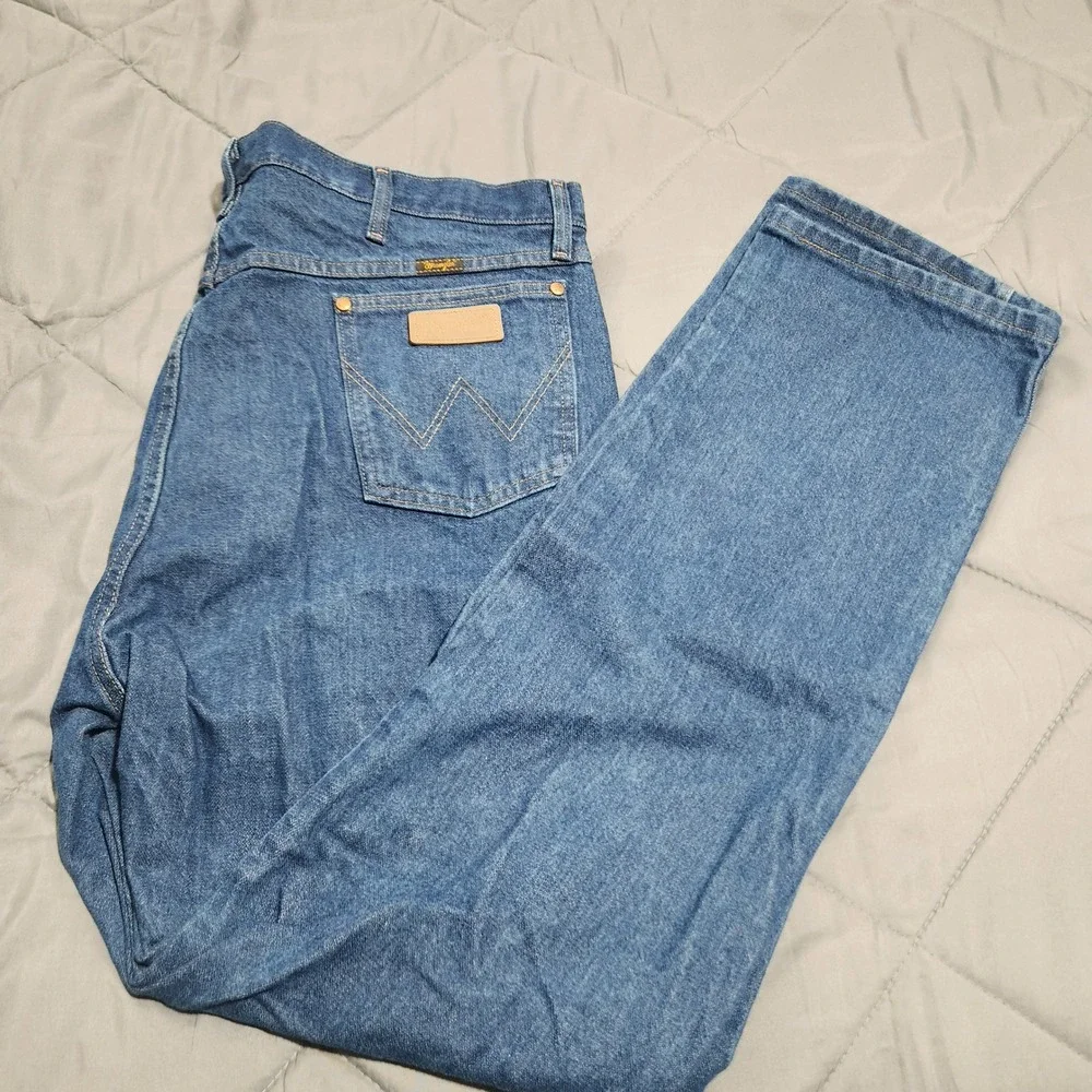 Wrangler Jeans Men's 42x34 High Rise Cowboy Cut 13MWZPW Blue Denim Pants