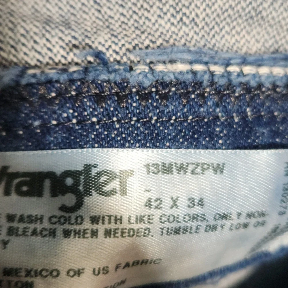 Wrangler Jeans Men's 42x34 High Rise Cowboy Cut 13MWZPW Blue Denim Pants