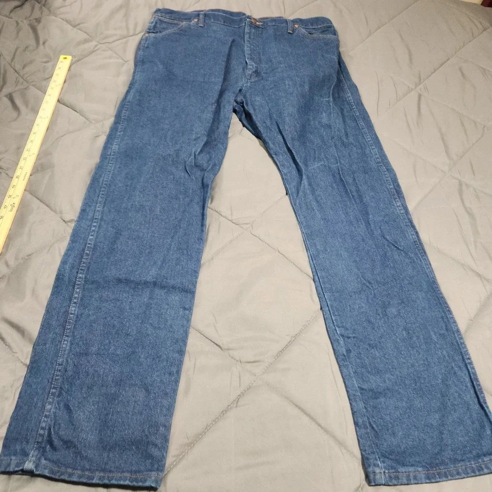 Wrangler Jeans Men's 42x34 High Rise Cowboy Cut 13MWZPW Blue Denim Pants