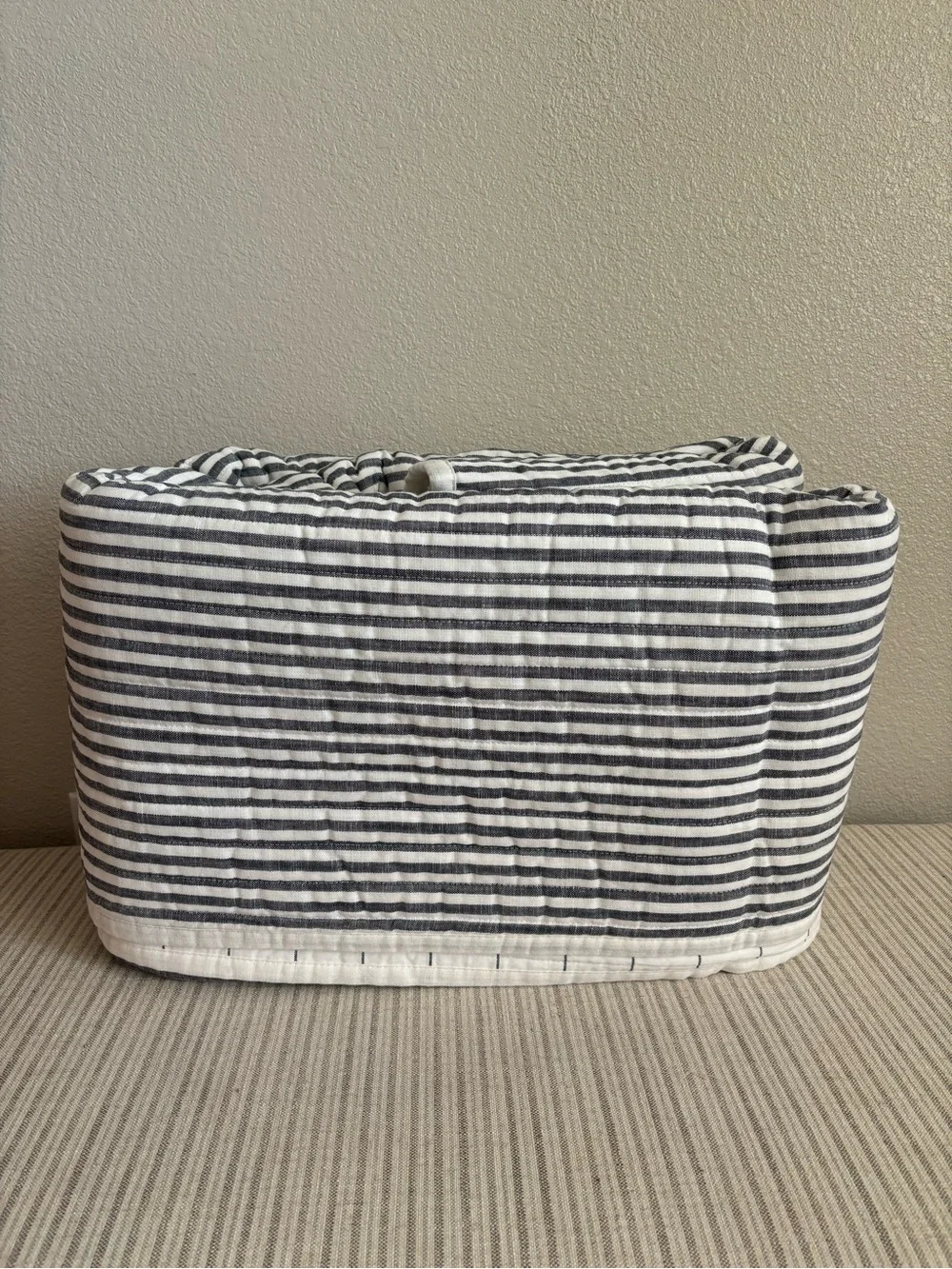 NWT Full/Queen Reversible Cotton Stripe Quilt Navy - Threshold