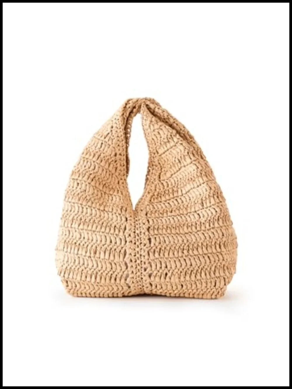 Women's Raffia Hobo Bag with Twisted Handle, Open Top