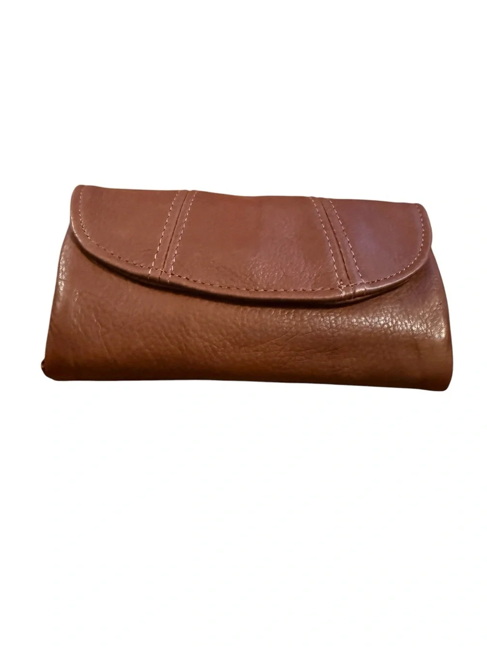 Vintage Victoria leather Classic Brown Leather Fold-Over Clutch