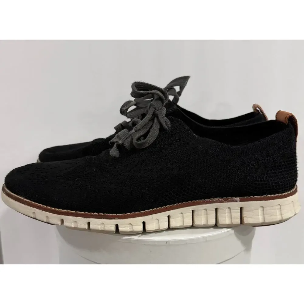 Cole Haan Zerogrand Stitchlite Oxfords Mens 9.5M Black Knit Wingtip Shoes C24948