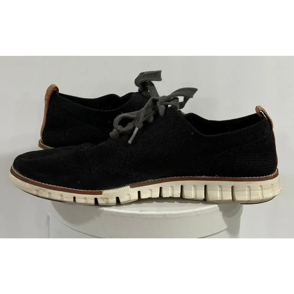 Cole Haan Zerogrand Stitchlite Oxfords Mens 9.5M Black Knit Wingtip Shoes C24948