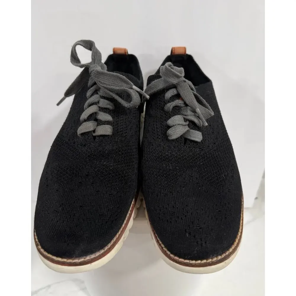 Cole Haan Zerogrand Stitchlite Oxfords Mens 9.5M Black Knit Wingtip Shoes C24948