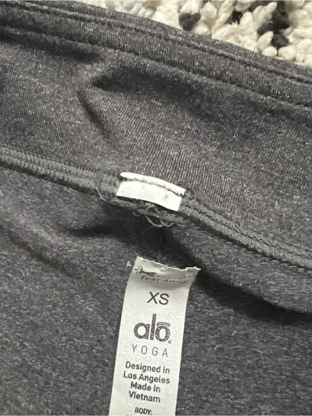 ALO Yoga Ascendant Leggings Scuba Inspired Stormy Grey Blue Orange Women’s XS