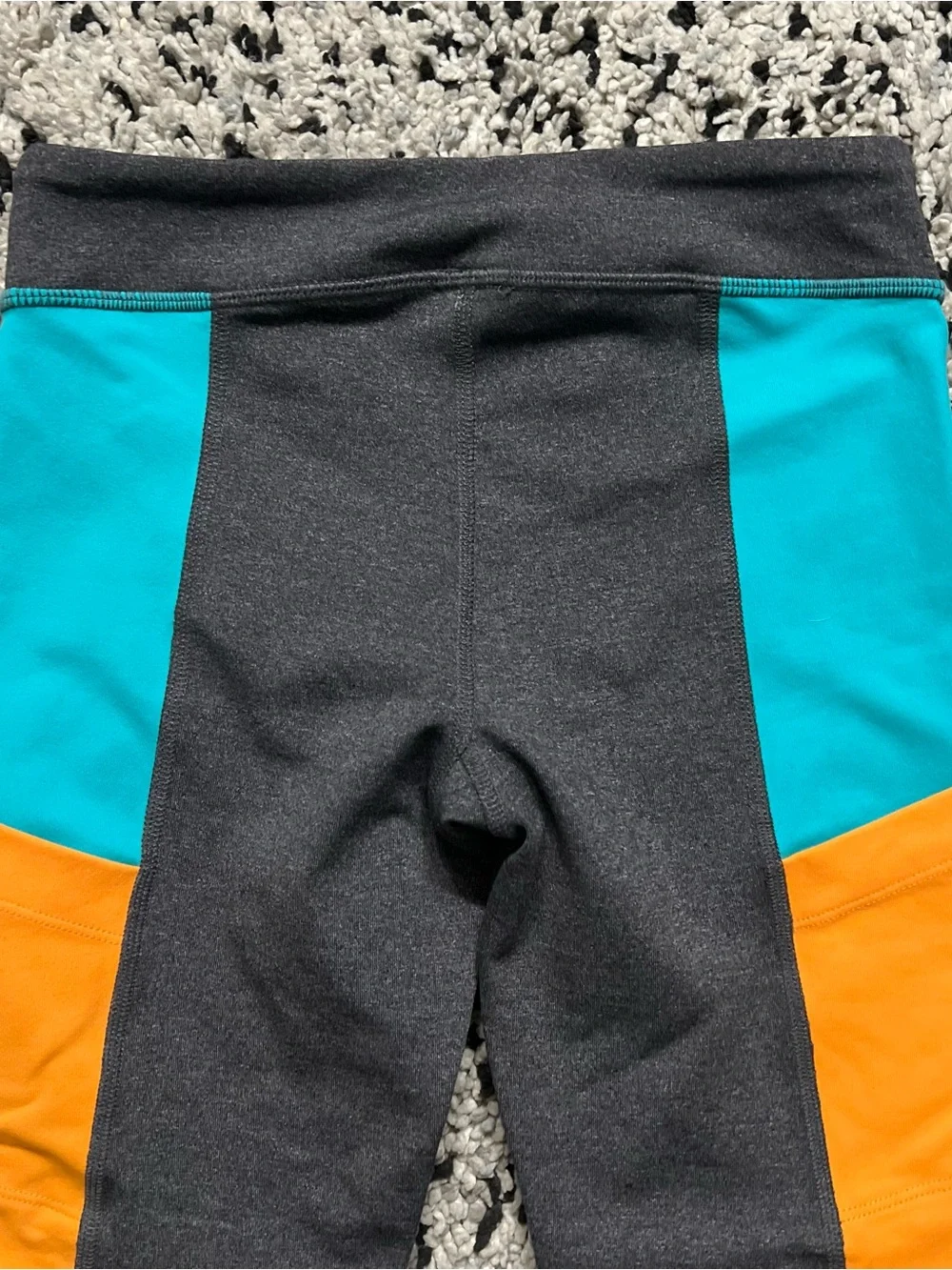 ALO Yoga Ascendant Leggings Scuba Inspired Stormy Grey Blue Orange Women’s XS