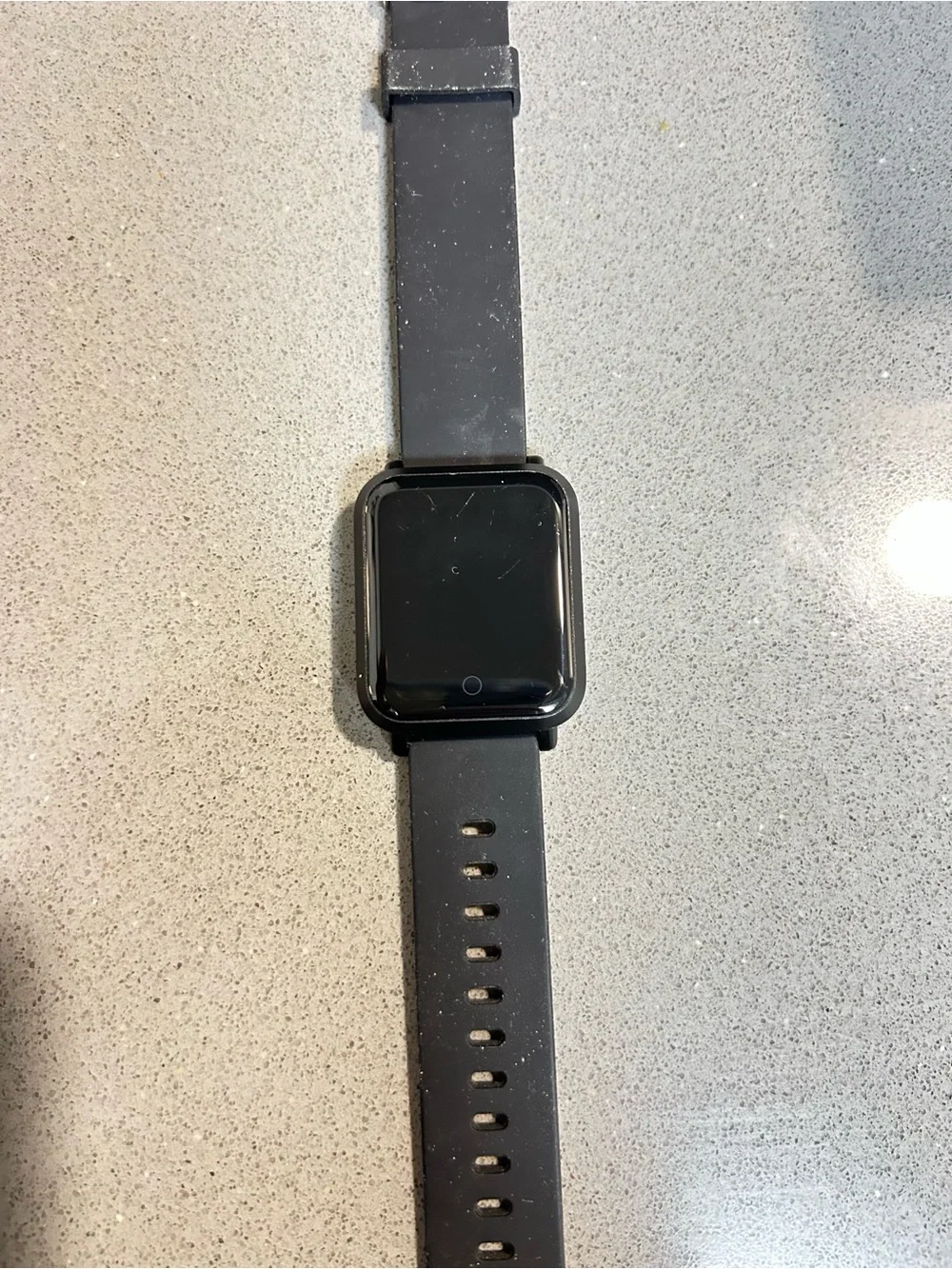 Black Smartwatch with Silicone Band - Unbranded