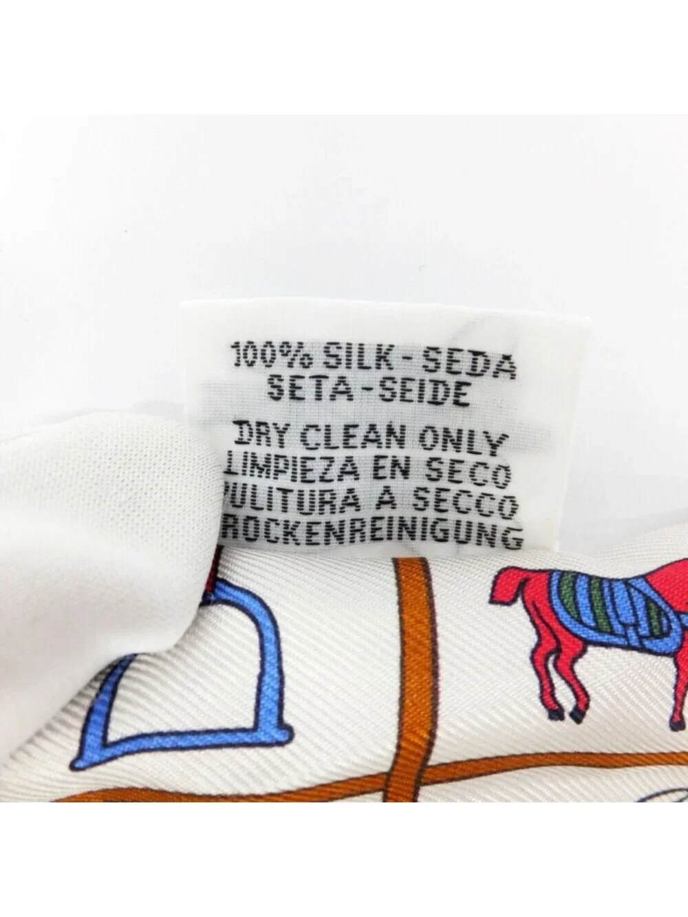 Hermes Ten Twilly Horse Tackle Couvertureset Tenues de Jour Off White Silk Scarf