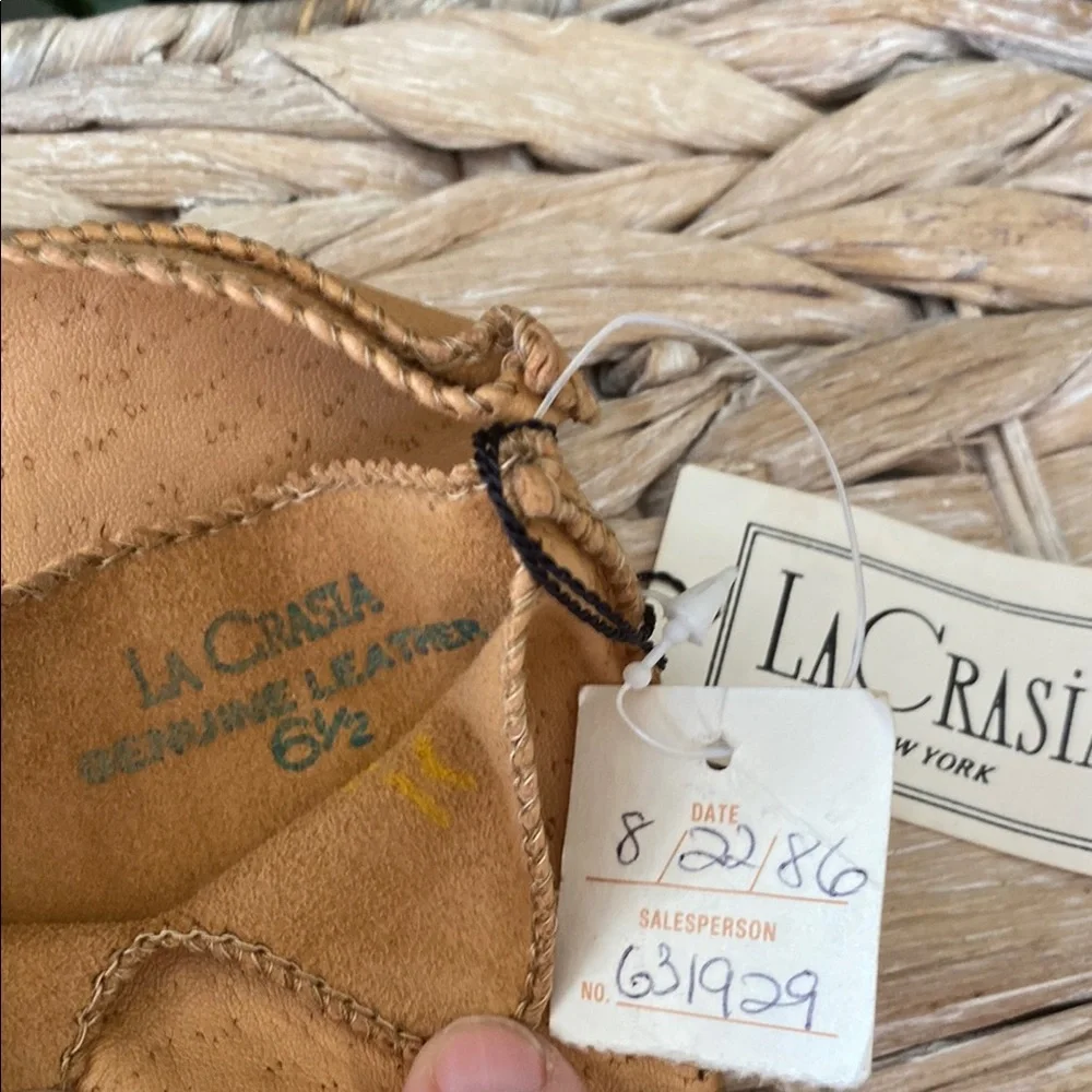 Vintage NWT Tan Leather Gloves Sz 61/2