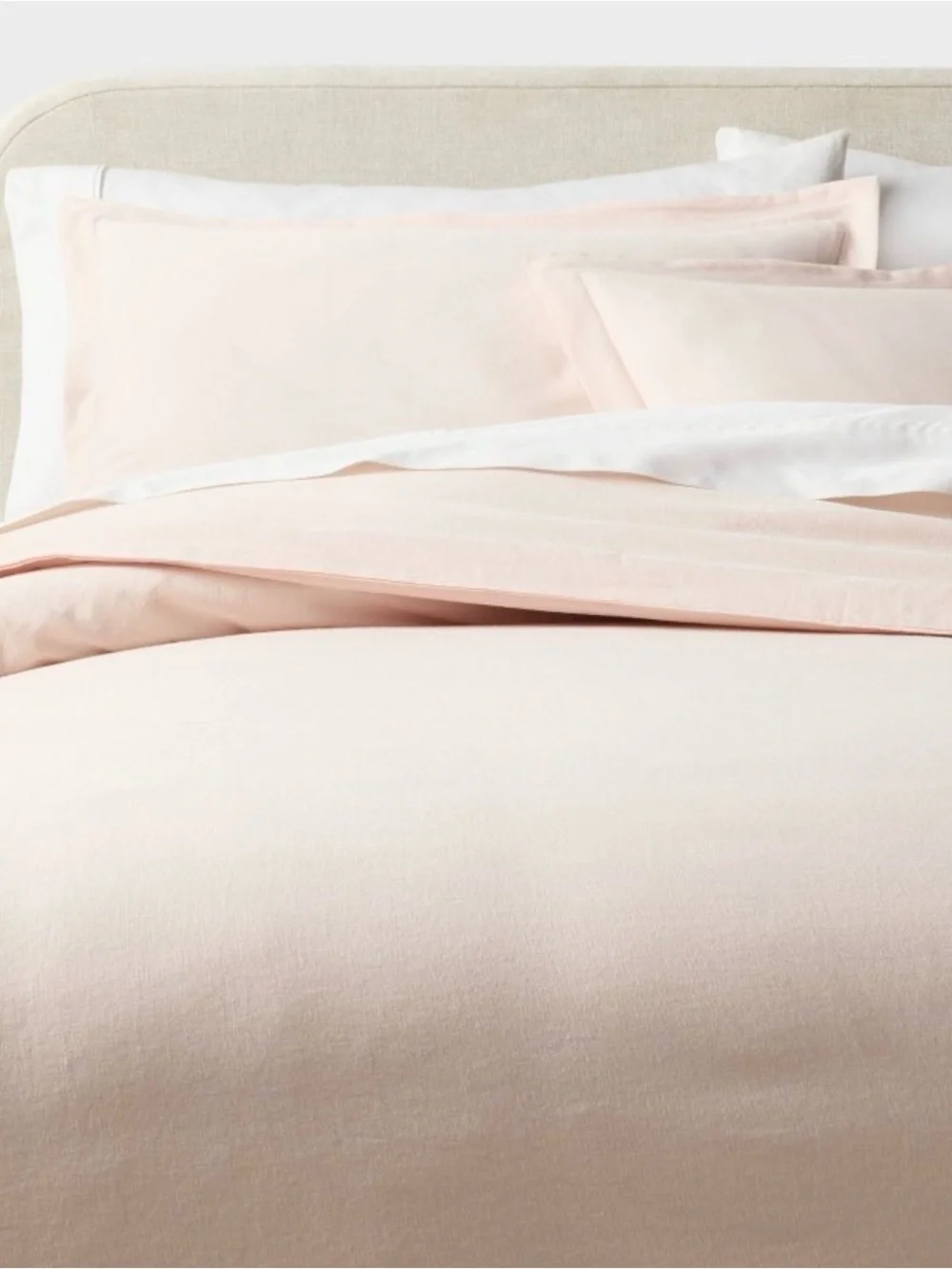 King Casual Textured Cotton Duvet Cover and Sham Set Light Pink - Threshold™