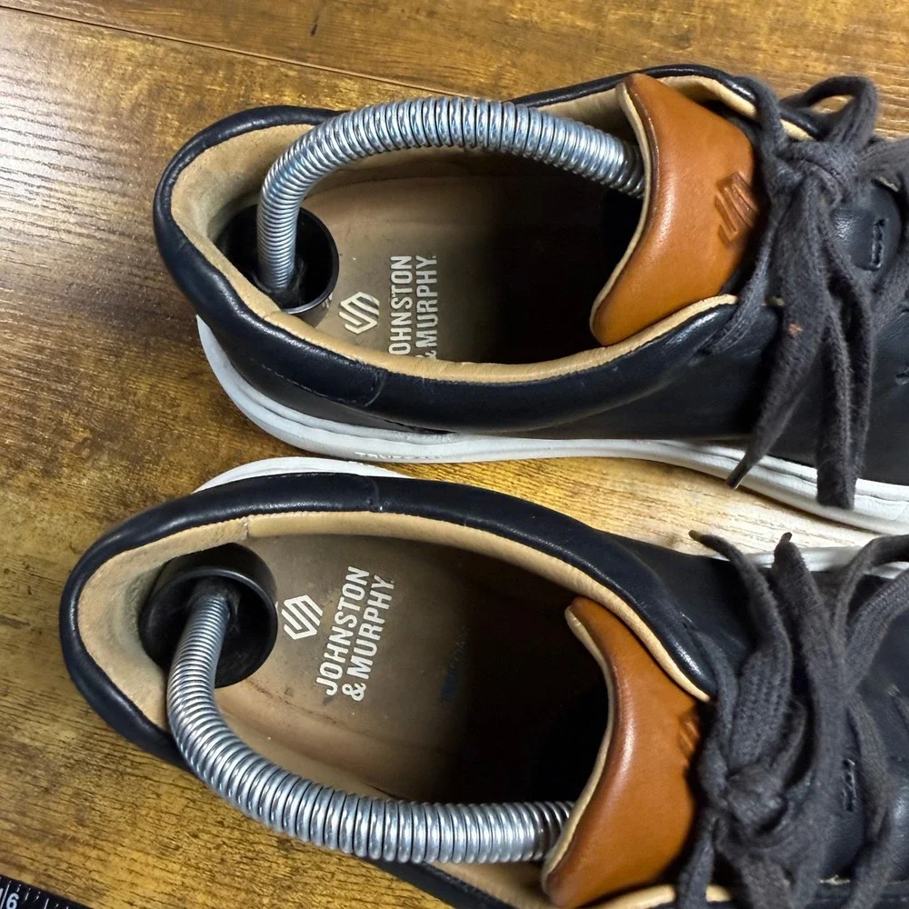 Johnston & Murphy Trufoam Prentiss 25-2761 Black Leather Sneakers Mens‎ 8M