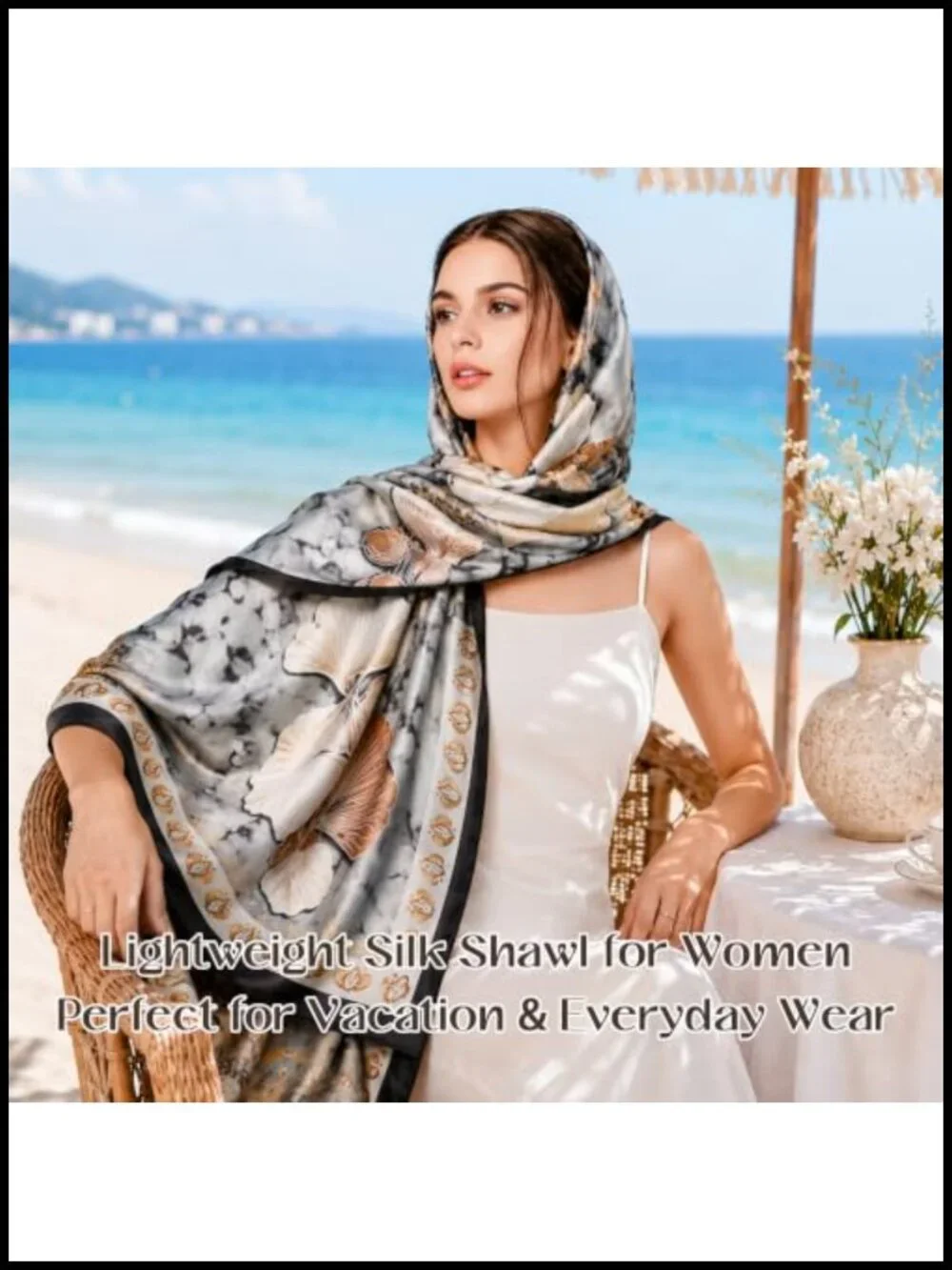 Large Lightweight Shawl Wrap Fashion Scarf Silky Soft Polyester Oversized 71x35