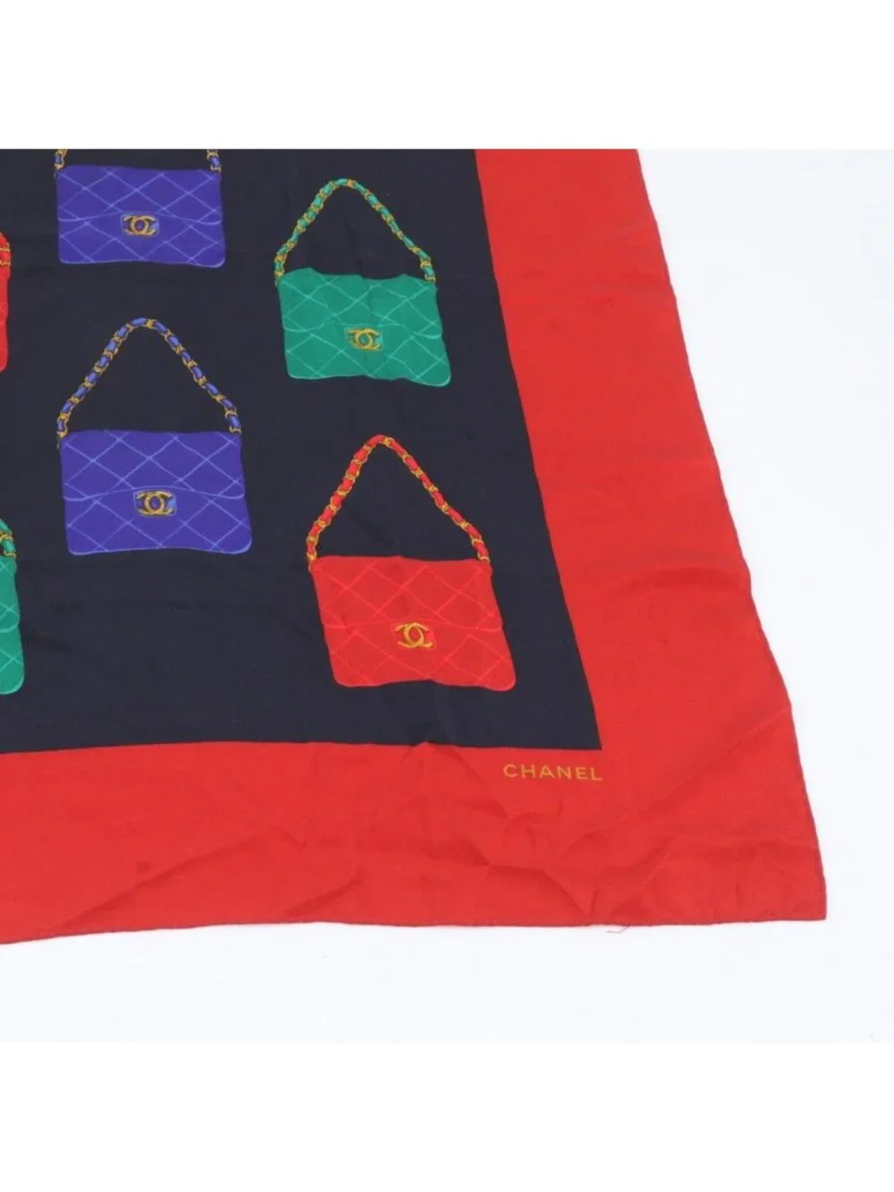 Chanel Quilted Bag Pattern CC Logo Scarf Shawl