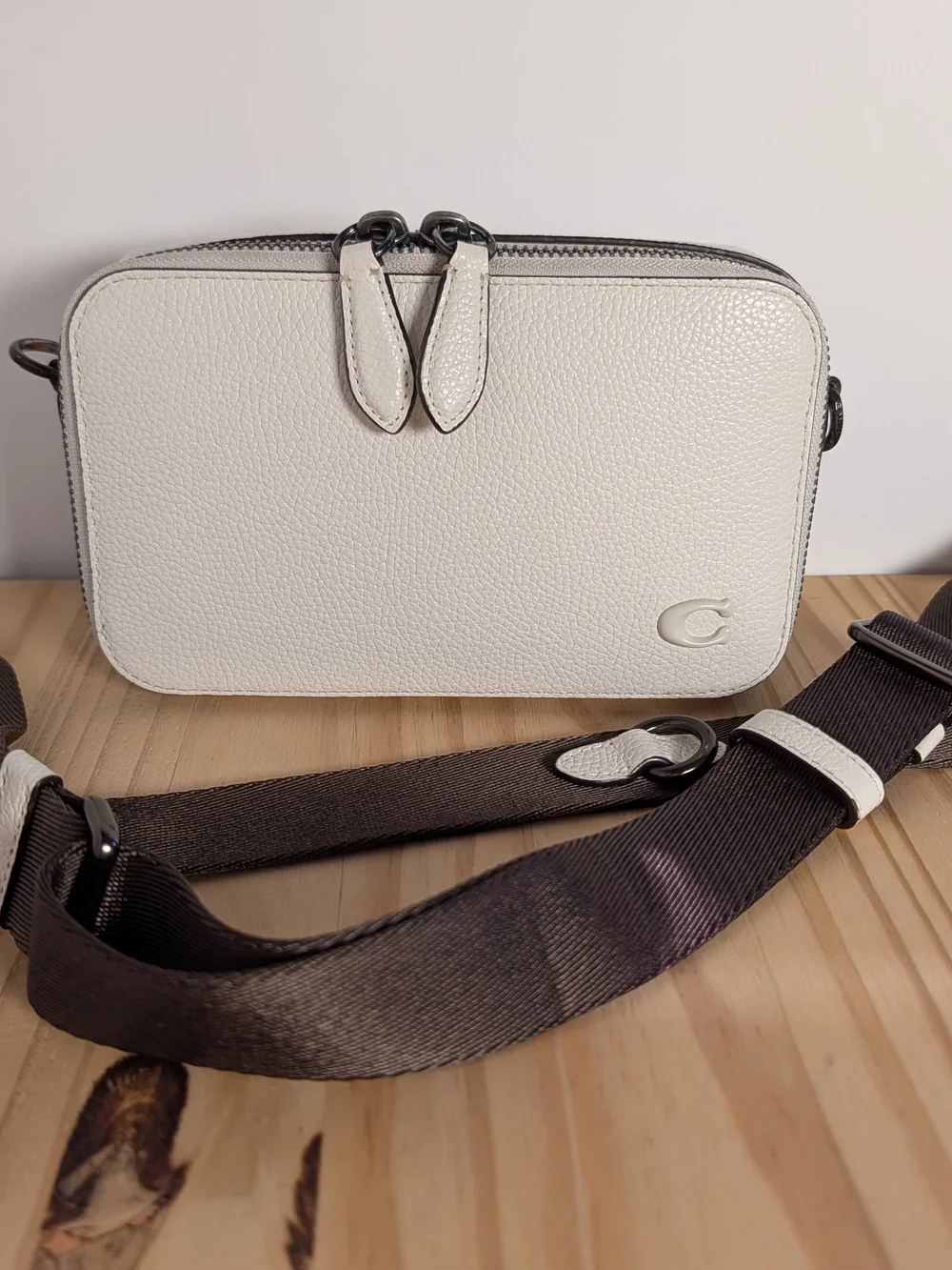 Coach Pebble Leather Crossbody Bag in Chalk