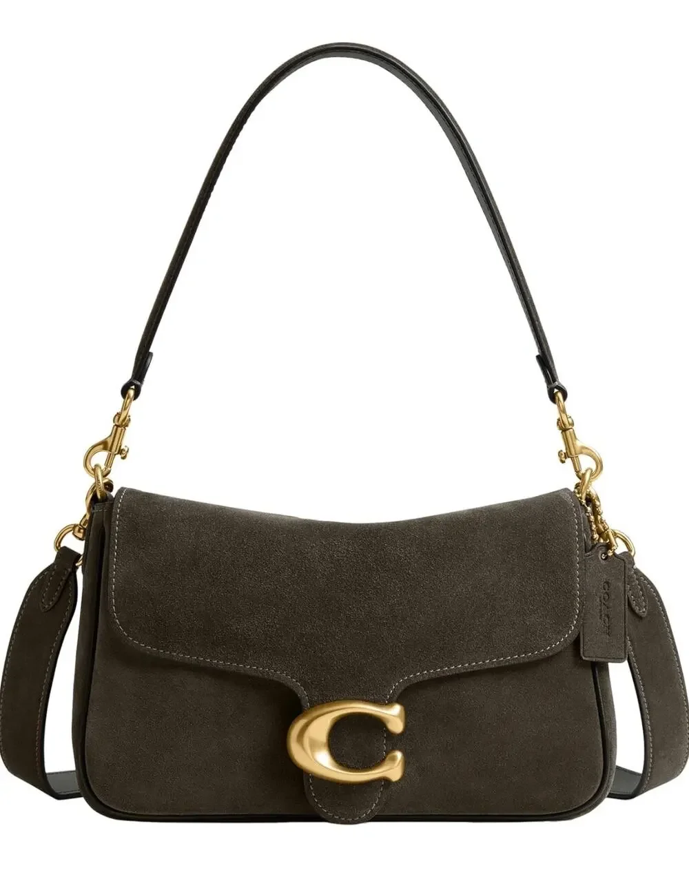 B1-1001 Beautiful New with Tags Olive Suede Soft Tabby Crossbody/Shoulder Bag