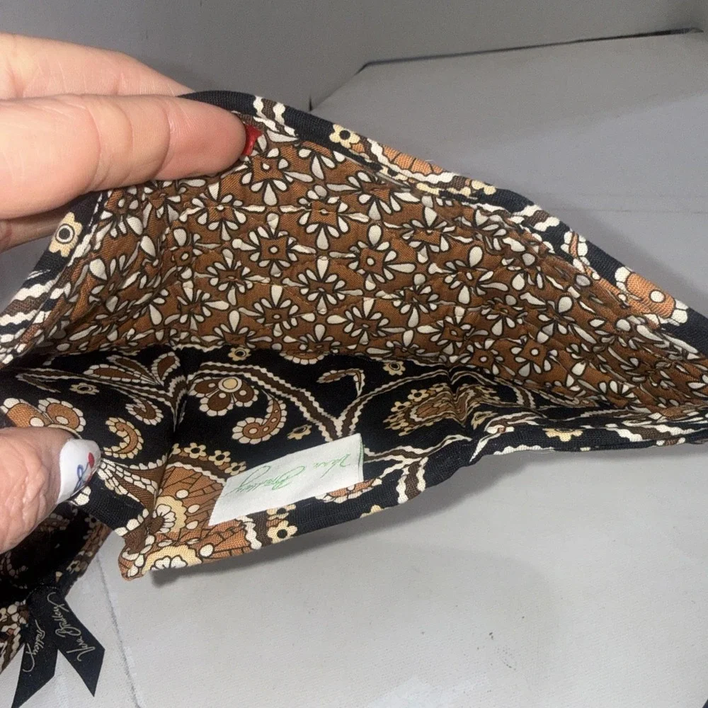 Vera Bradley Caffe Latte Tri Fold Retired Pocket Wallet Lot Of 2 Small & Medium