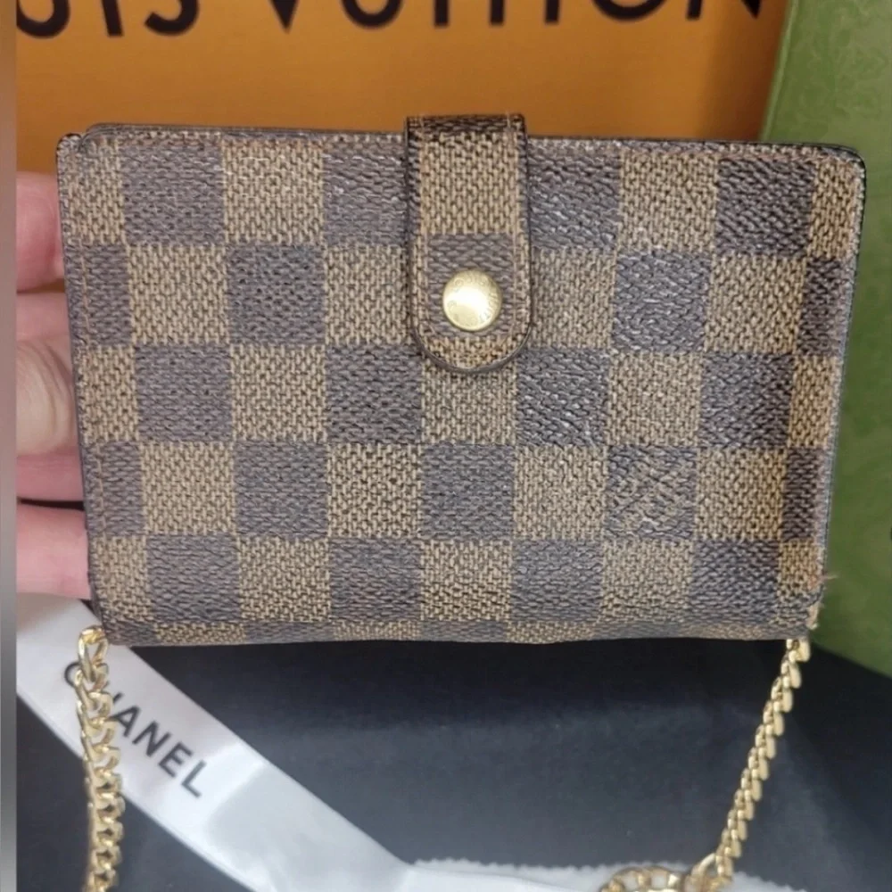 Louis Vuitton Brown and Gold Wallet