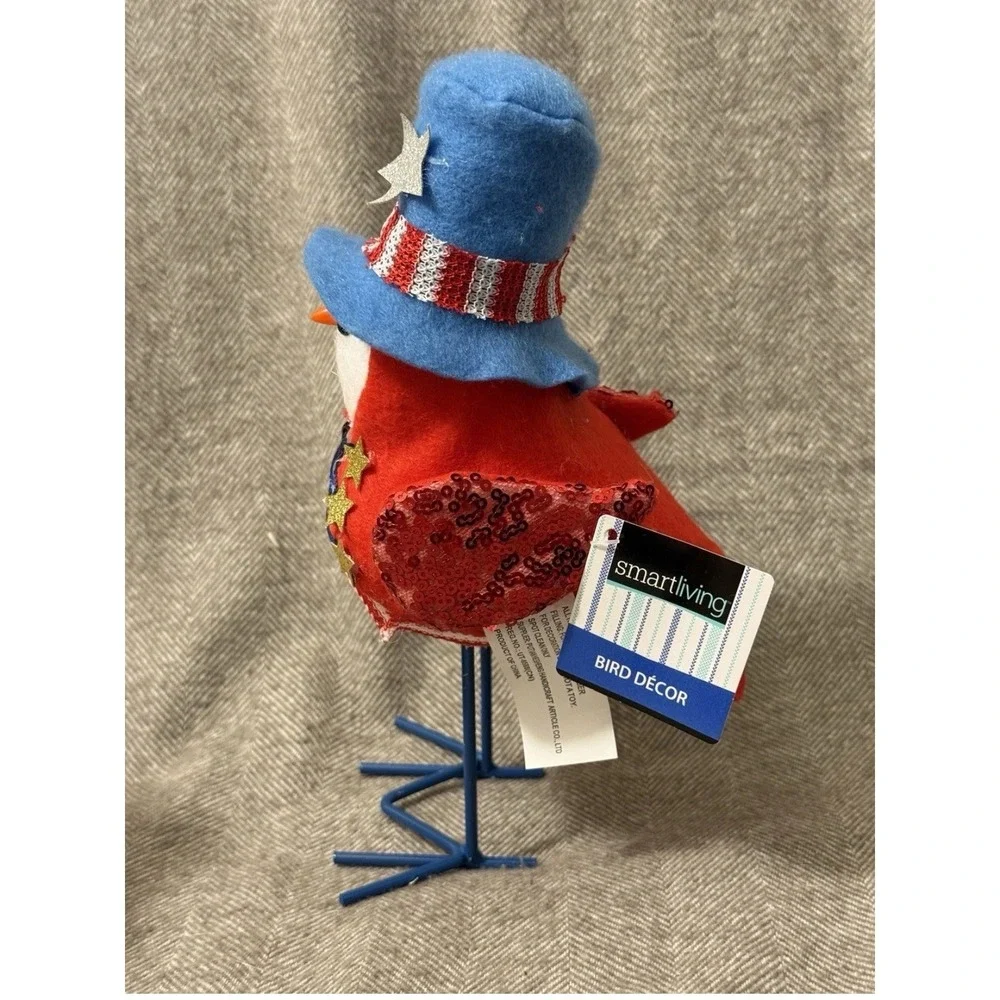 SmartLiving Patriotic Bird Decor Figurines Set of 3 Americana Stars Stripes