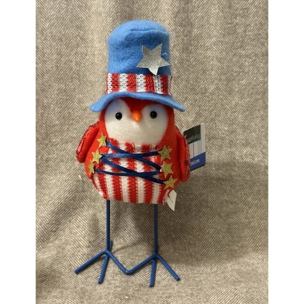 SmartLiving Patriotic Bird Decor Figurines Set of 3 Americana Stars Stripes