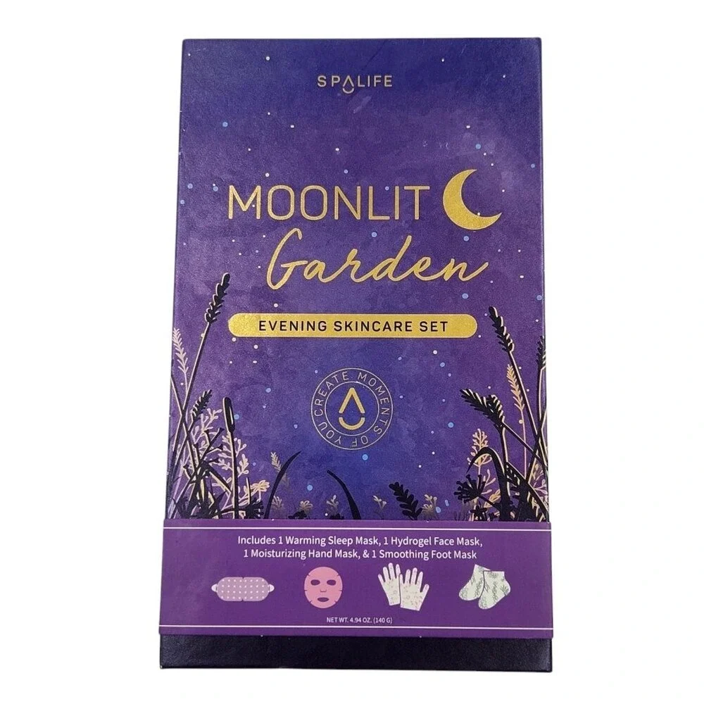 SpaLife Skincare Set Womens OS Purple Moonlit‎ Garden Evening 4-Piece Mask Kit