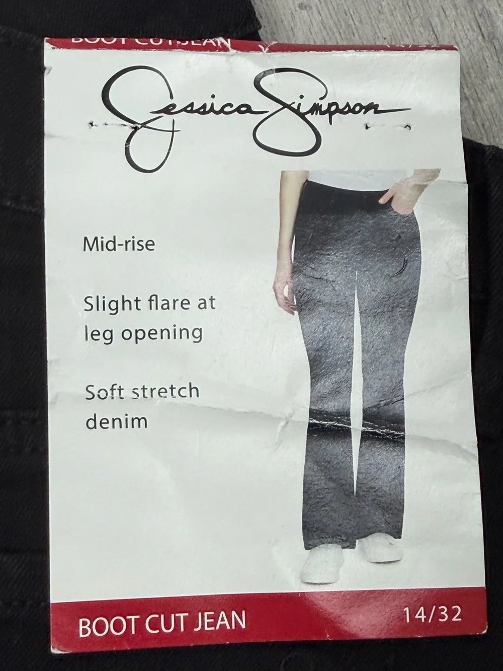 NWT Jessica Simpson Mid-Rise Slight Flare Soft Stretch Boot Cut Jeans 14/32