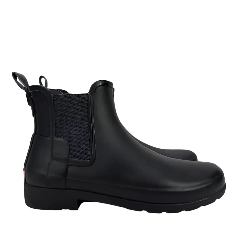 Hunter‎ Original Refined Chelsea Boots Slim Fit Womens 9 Black Onyx Rubber WP
