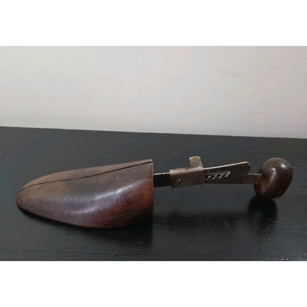Vintage Single Wood Wooden Shoe Form Keeper‎ Stretcher Adjustable