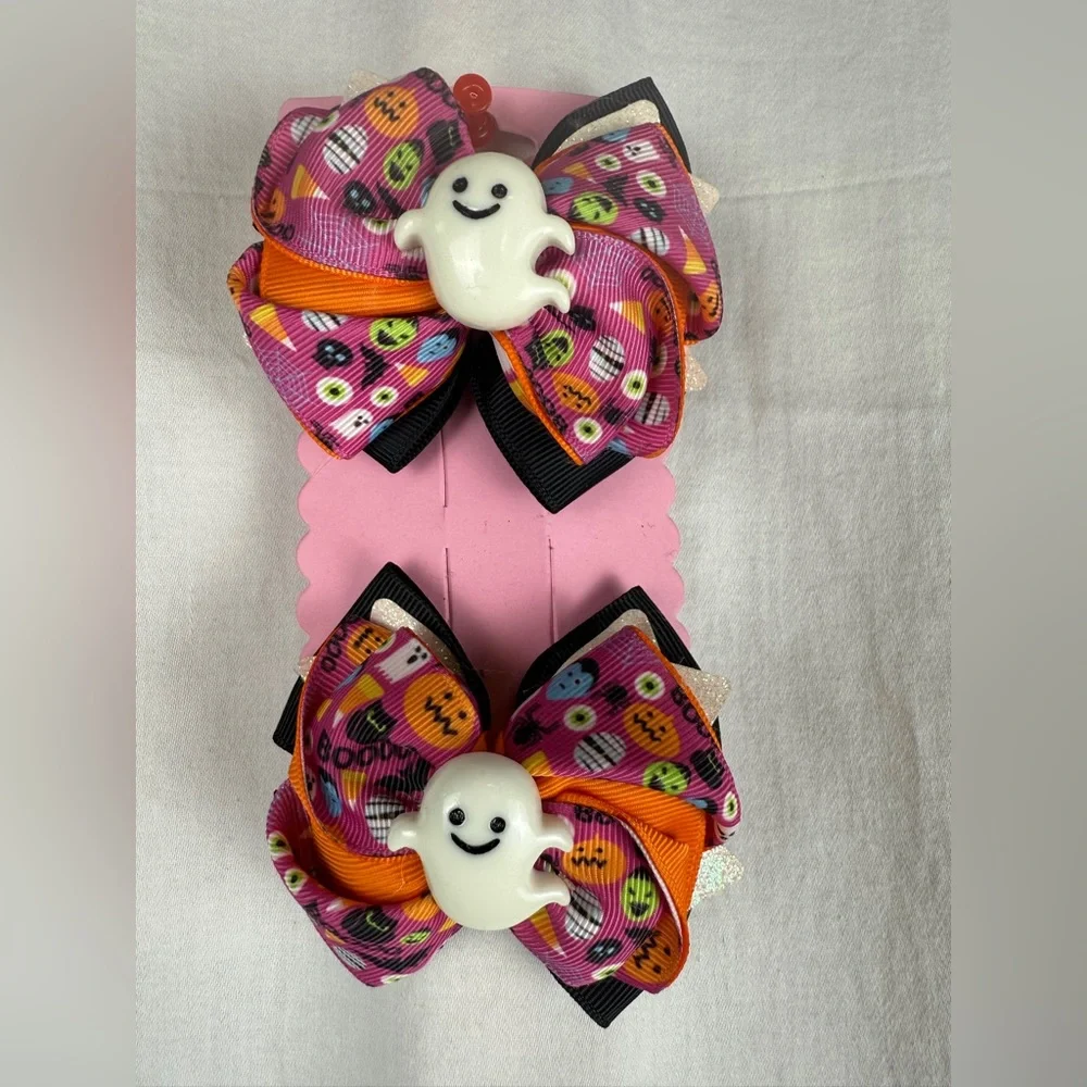 Handmade Halloween Ghost Hair Bows‎