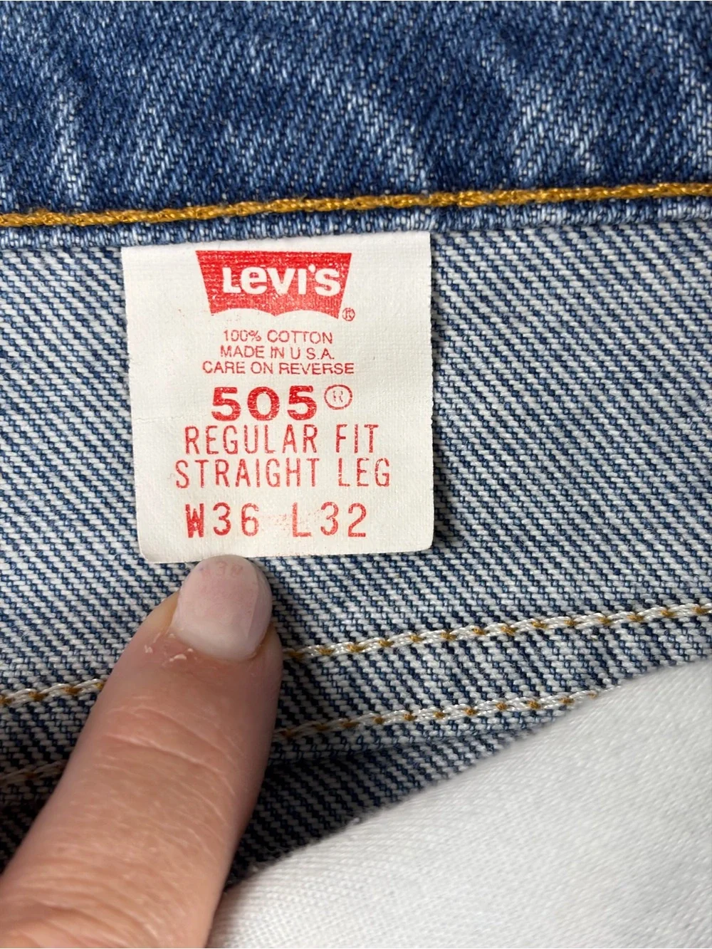 Vintage Levi’s 505‎ Orange Tab Jeans Made in USA 36x32