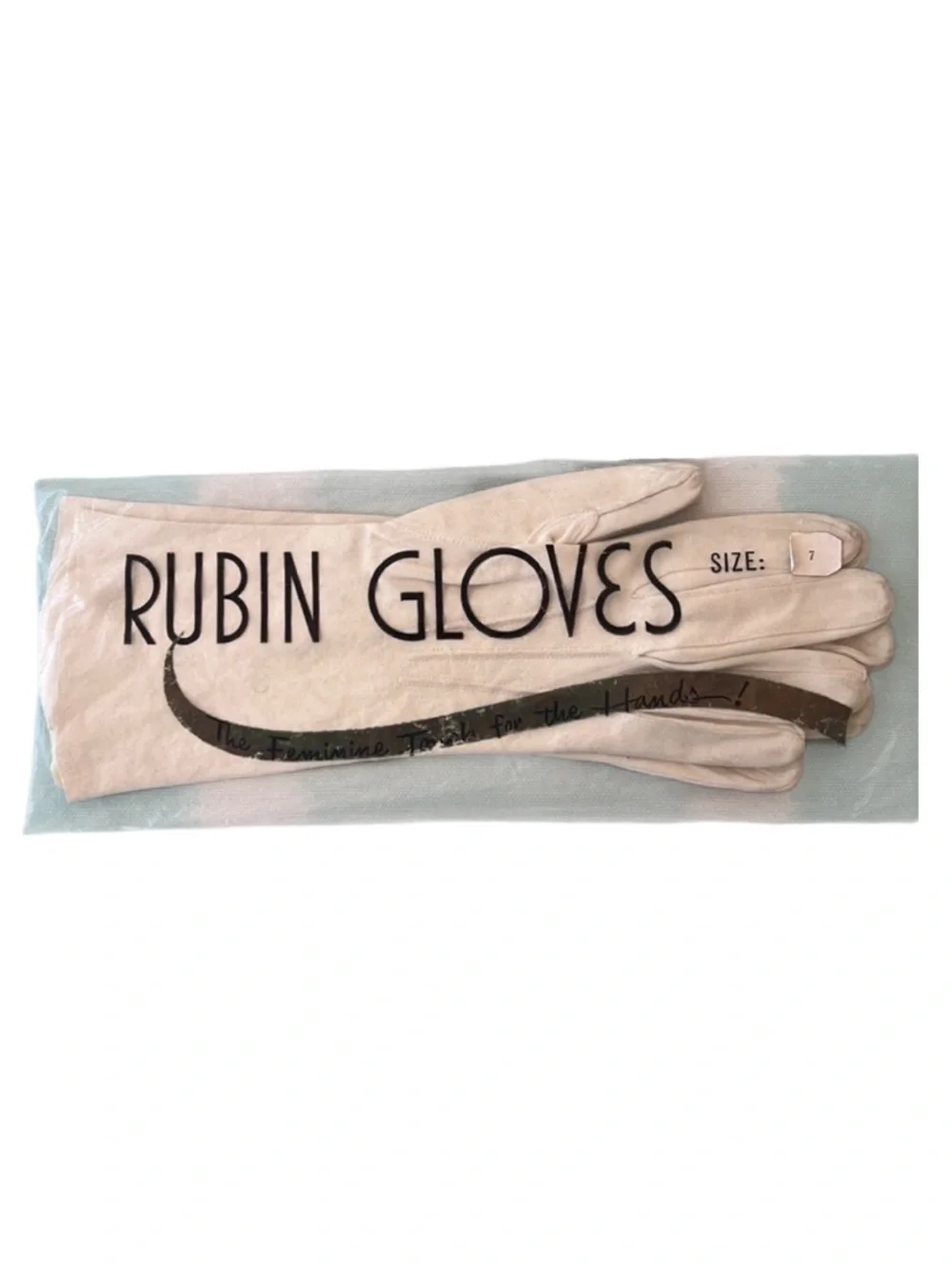 Vintage Rubin Kislav France Cream Leather 3/4 Gloves Size 6/7