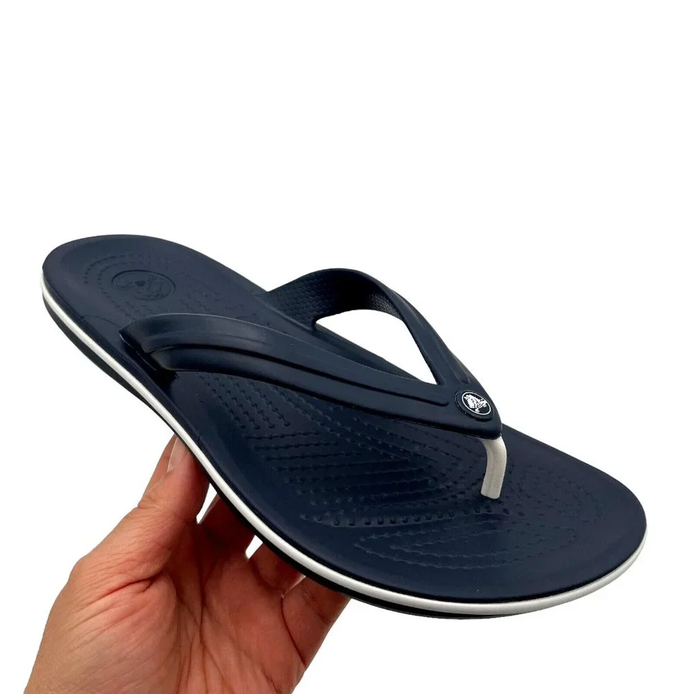 Crocs Men's Flip Flop Sandal Size‎ 13 Navy Water Friendly Lightweight & Comfy