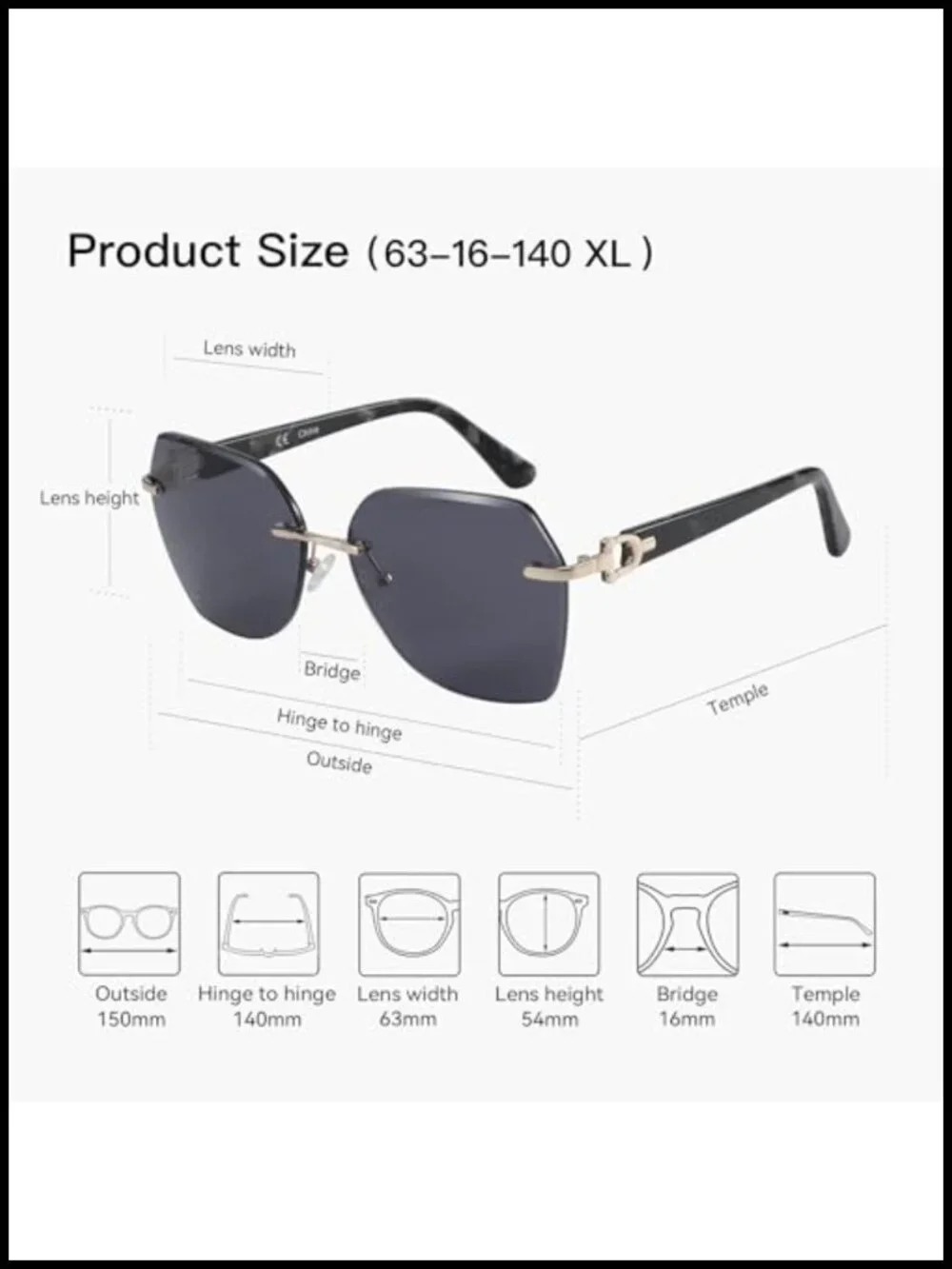 N/A rimless oversized