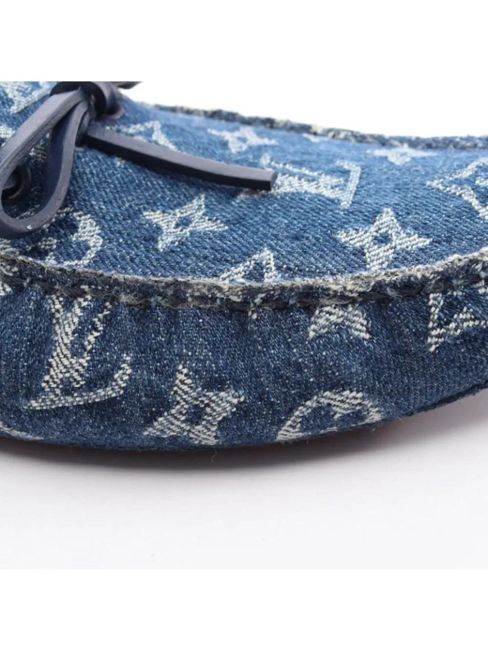 Louis Vuitton Moccasins Arizona Line Monogram Denim Leather Shoes