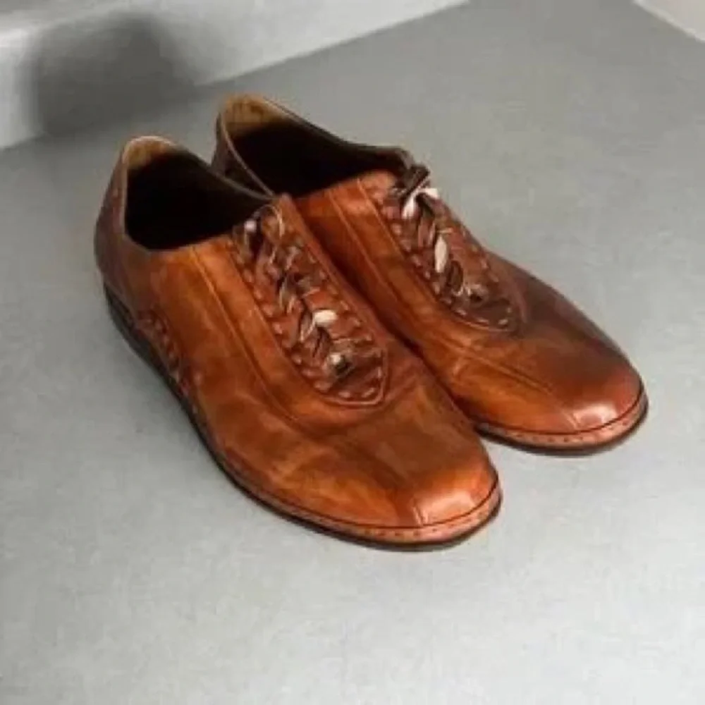 Men's Brown Leather Lace-Up Dress Shoes
