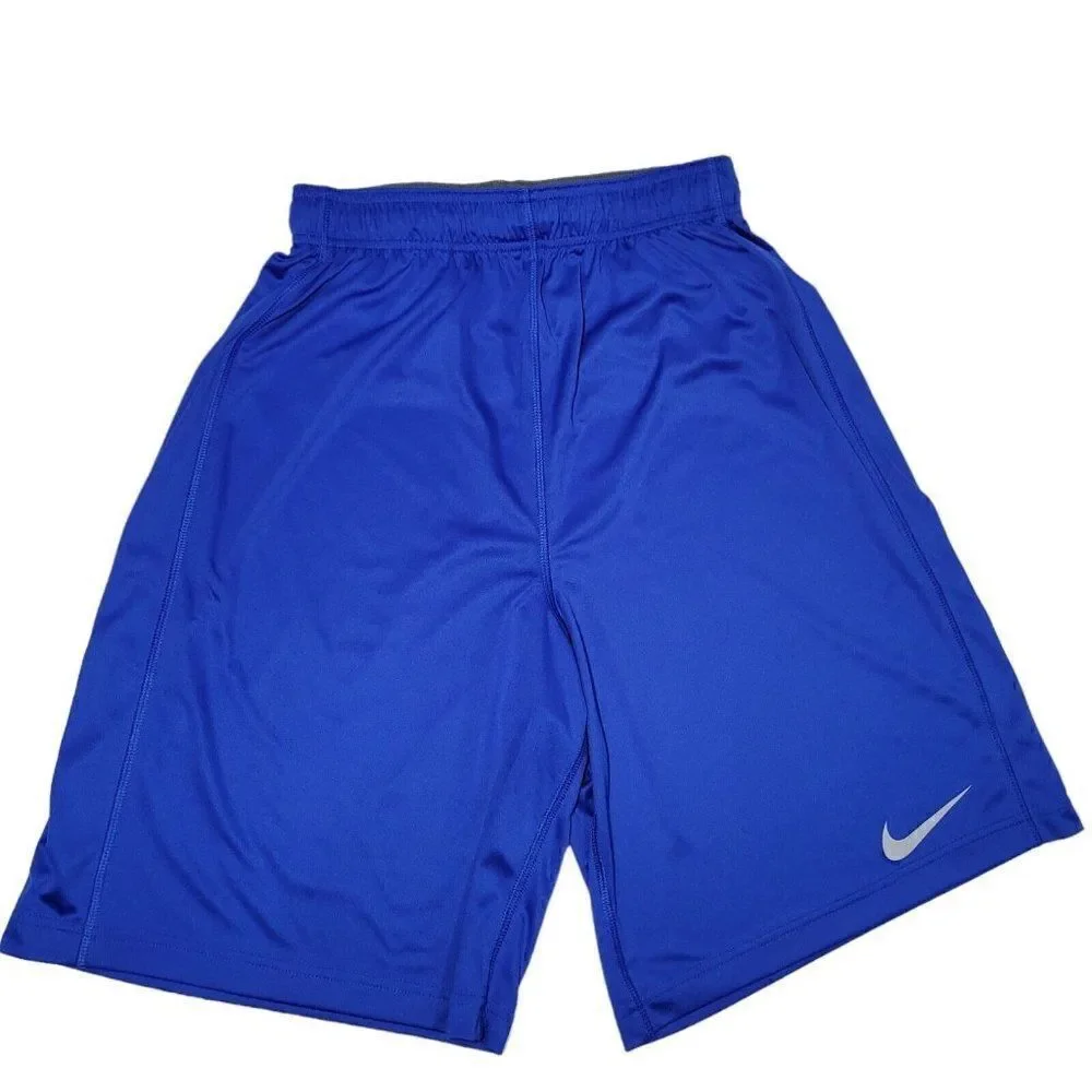 Nike‎ Basketball Shorts Boys Youth Size Medium Dri Fit Blue Drawstring Waist EUC